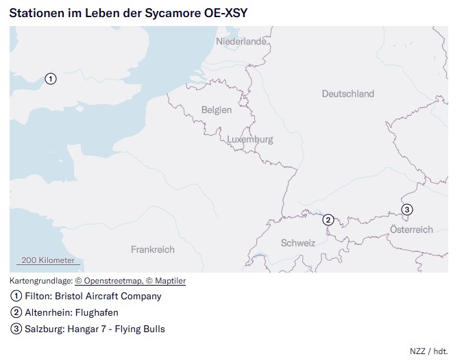 Karte mit den einzelnen Station im Leben der Sycamore